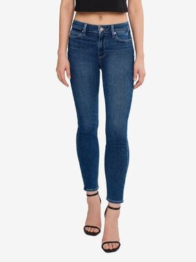 PAIGE Hoxton Ankle Jeans Blue Size 30 Whiskering High Rise Classic